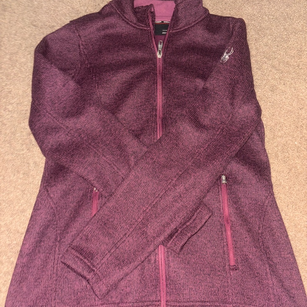 SPYDER Endure Full Zip Sweater Jacket Women's Purple Fleece Lined - Size large